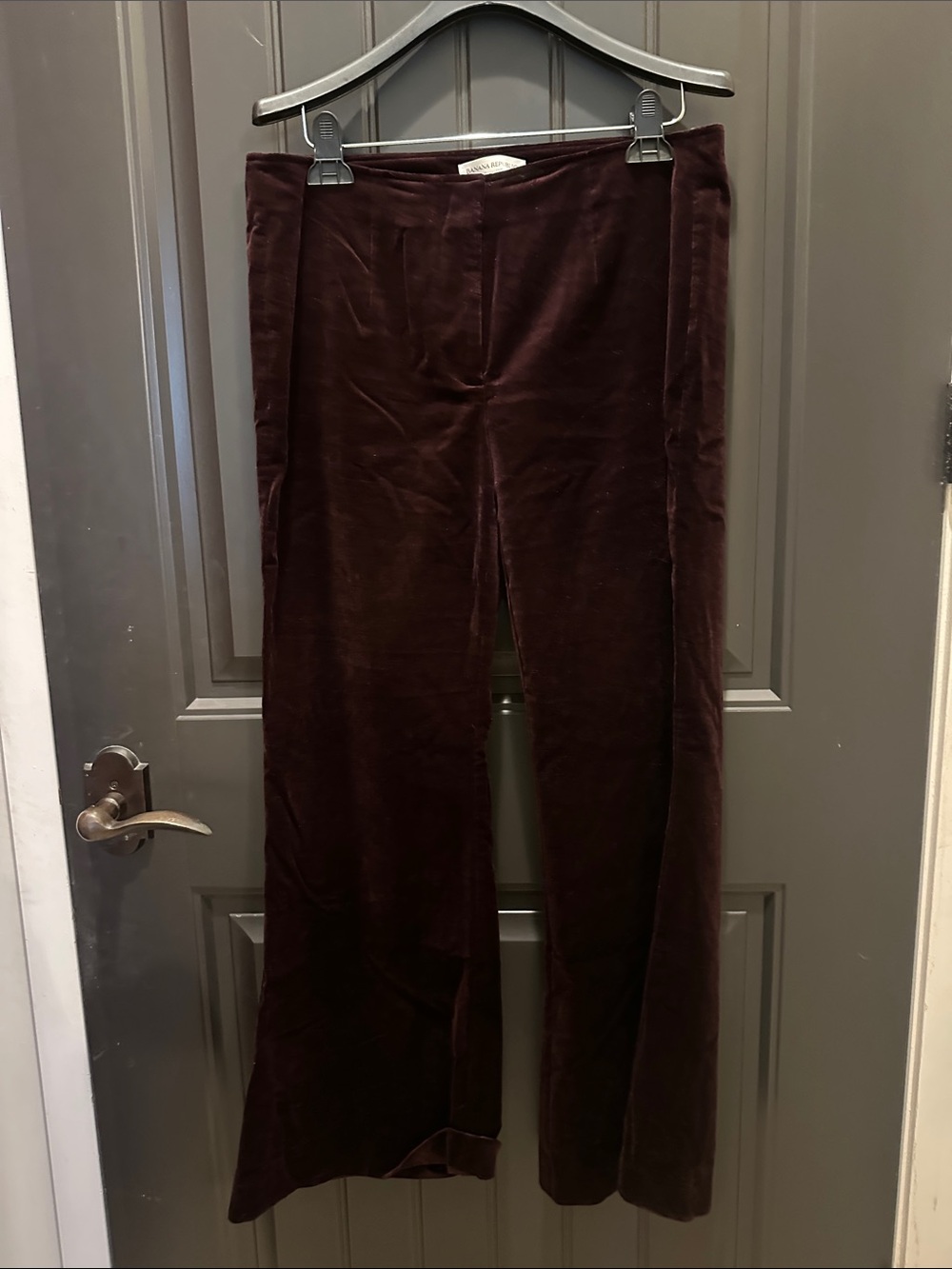 Banana Republic Velvet Wide-Leg Pants in Deep Burgundy — size 10
